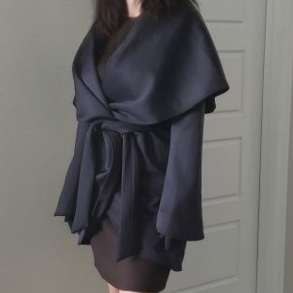 NWT Raison D'etre  Navy blue cape jacket/coat - Picture 6 of 7